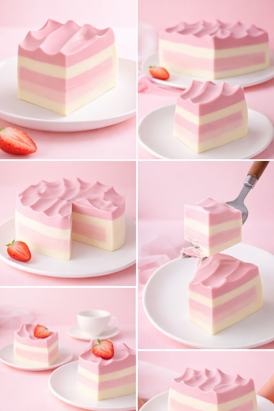 No bake strawberry gradient cheesecake